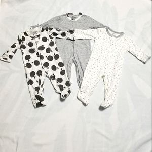 Gray and White Footie Bundle